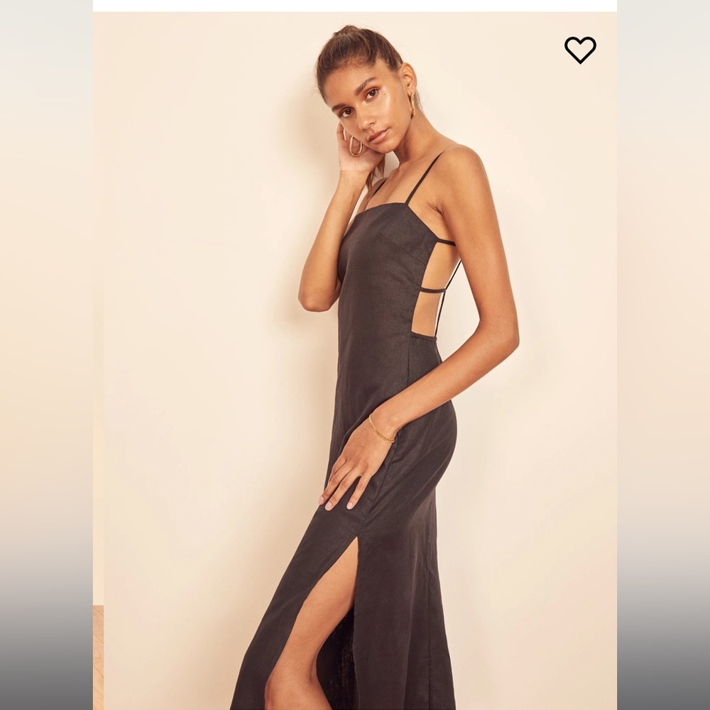 Reformation Leo dress in black in size 6